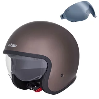 Motoros bukósisak W-TEC Valkorne Marron, gyorsrögzítő csat, kivehető és mosható bélés, ECE 22.06 jóváhagyás