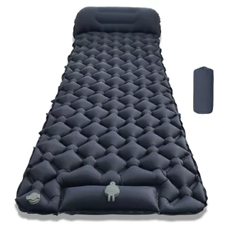 Felfújható matrac beépített pumpával inSPORTline Soultea 190x60x6 cm, kompakt méret, hatékony szigetelés, felfújás beépített pumpával, két szelep