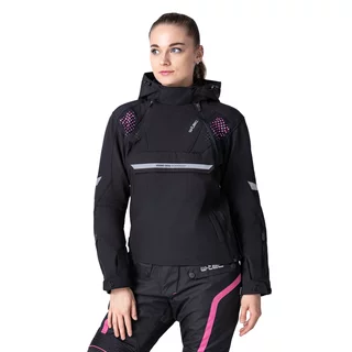 Női softshell motoros kabát W-TEC Annorack Lady, AirVent rendszer, Visionight fényvisszaverő elemek, szélálló softshell anyag, Air Mesh hálós bélés - fekete-rózsaszín