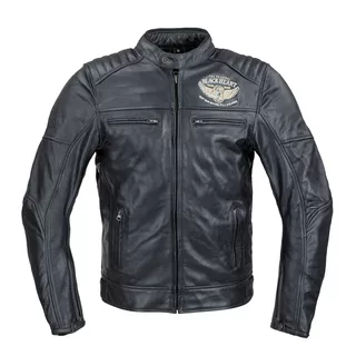 Motoros bőrkabát W-TEC Black Heart Wings Leather Jacket - fekete
