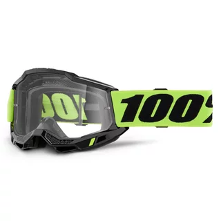 Motocross szemüveg 100% Accuri 2 - sárga, átlátszó plexi