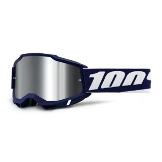 Motocross szemüveg 100% Accuri 2 Mirror, széles látószög, párásodásgátló bevonat, maximális védelem - Mifflin sötétkék, tükrös plexi