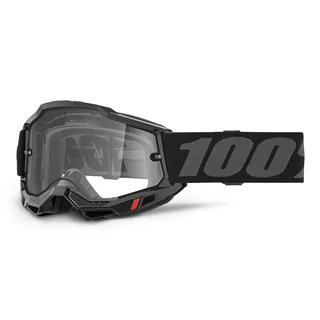 Motocross szemüveg 100% Accuri 2 - Enduro fekete, átlátszó plexi
