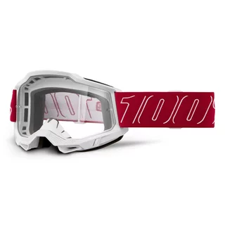 Motocross szemüveg 100% Accuri 2 - Redline piros, átlátszó plexi