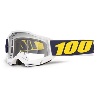 Motocross szemüveg 100% Accuri 2 - Torc fehér, átlátszó plexi