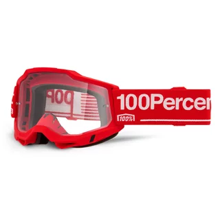 Motocross szemüveg 100% Accuri 2 - Wolg piros, átlátszó plexi