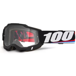 Motocross szemüveg 100% Accuri 2 - Magnus fekete, átlátszó plexi