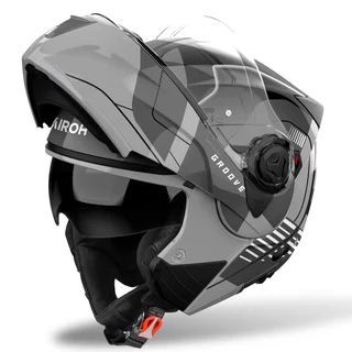 Felnyitható bukósisak AIROH SPECKTRE Groove P/J szürke fényes, extra széles UV plexi, szerszám nélküli napellenző eltávolítás
