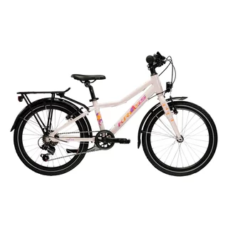 Gyerekkerékpár Kross Lea Mini 3.0 EQ 20" - 2026, strapabíró alumínium váz, Shimano hatfokozatú váltórendszer, féknyerges fékek - rózsaszín/rózsaszín/fényes