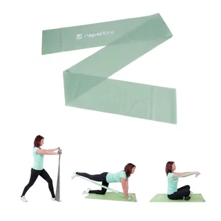 Fitnesz gumiszalag inSPORTline Clingy 170cm/3 kg menta, széles körű felhasználási és rögzítési lehetőség, folyamatos ellenállás, nedvességállóság