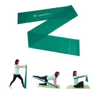 Fitnesz gumiszalag inSPORTline Clingy 170cm/4,25 kg zöld, széles körű felhasználási és rögzítési lehetőség, folyamatos ellenállás, nedvességállóság