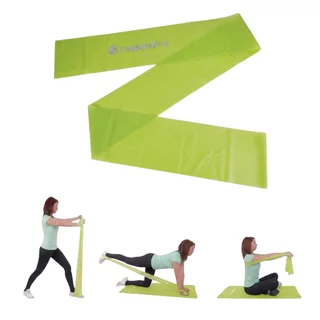 Fitnesz gumiszalag inSPORTline Clingy 170cm/1kg lime, széles körű felhasználási és rögzítési lehetőség, folyamatos ellenállás, nedvességállóság