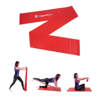 Fitnesz gumiszalag inSPORTline Clingy 170cm/2,5 kg piros, széles körű felhasználási és rögzítési lehetőség, folyamatos ellenállás, nedvességállóság
