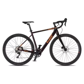Gravel elektromos kerékpár 4EVER ENGRAVE PRO 28", beépített akkumulátor, SHIMANO GRX 1x11 egysebességes hajtásrendszer, SCHWALBE gumiabroncsok - bársony/metál bronz