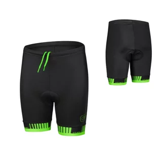 Gyermek kerékpáros nadrág Etape Junior 2.0, sportos szabás, kényelmes SOFT kerékpáros betét, Fibra Pro™ anyag, kompressziós funkcionális anyag - fekete/zöld