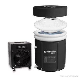 Hordozható edzőkád inSPORTline FrostZen Pro II hőszabályozó rendszerrel, 5 réteg szigetelés, ózonos fertőtlenítés, jég- és melegfürdő opció