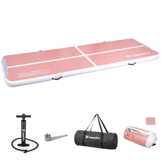 Airtrack kézi pumpával inSPORTline Airstunt 300x100x10 cm, rugalmas anyag, Drop Stitch technológia, javítókészlet, hordtáska, megerősített varratok