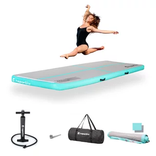 Airtrack kézi pumpával inSPORTline Airstunt 300x100x10 cm, Drop Stitch technológia, javítókészlet, hordozótáska