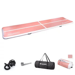 Airtrack elektromos pumpával inSPORTline Airstunt 500x100x10 cm,  Drop Stitch technológia, javítókészlet, rugalmas anyag, megerősített varratok