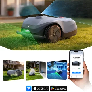 Robotfűnyíró Hookii Neomow X2 (4000 m²), intelligens akadályfelismerés, tiltott zónák kiválasztása, egyszerű karbantartás, automatikus esőérzékelés