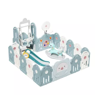 Műanyag játszóház tartozékokkal inSPORTline Piglino 178x184 cm - kék