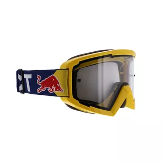 Motocross szemüveg RedBull Spect Whip, sárga, átlátszó plexiüveg, F SCAPE párásodásgátló bevonat, 100%-os UVA és UVB védelem