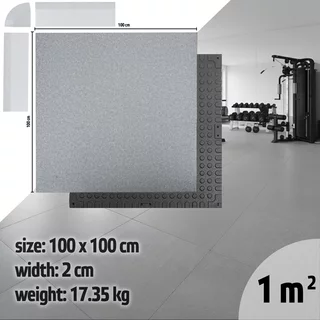 Súlyzószőnyeg inSPORTline Luxteko Waffle 100x100x2 cm, védi a padlót a sérülésektől, vízálló, könnyű karbantartás, csillapítja a zajt és a rezgéseket - márvány
