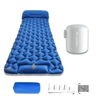 Felfújható matrac inSPORTline Soultea mini pumpával 190x60x6 cm, alacsony súly, kompakt méretek, hatékony szigetelés, javítófolt, 40D nylon