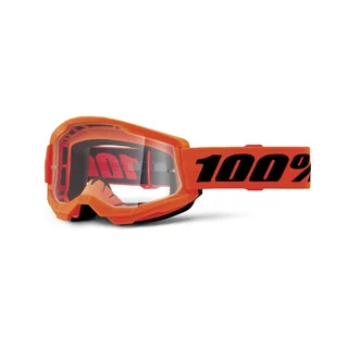 Motocross szemüveg 100% Strata 2 New - Narancssárga, átlátszó plexi
