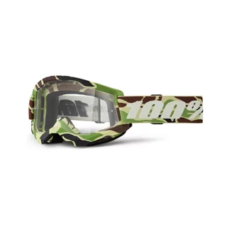 Motocross szemüveg 100% Strata 2 New - War camo, átlátszó plexi