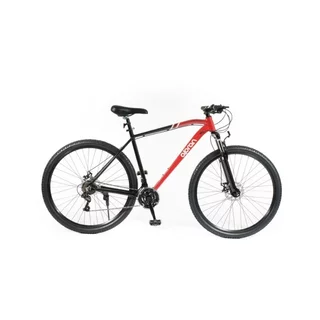 Férfi hegyikerékpár Olpran ASTACUS Man 29", könnyű alumínium váz, Shimano alkatrészek, 21 fokozat, Shimano hátsó váltó, 160 mm-es tárcsák - sötétpiros/fekete