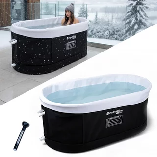 Hordozható merülődézsa inSPORTline FrostPeace, kompakt kialakítás, könnyen összeszerelhető, erős és tartós anyag, hőmérő, utazótáska