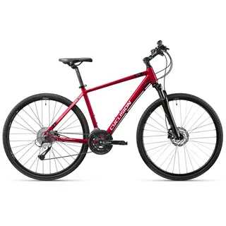 Férfi cross kerékpár Cyclision Zodin 3 MK-II 28", 16 sebességes Shimano váltórendszer, Chaoyang MAKO SHARK gumiabroncsok, Shimano mechanikus tárcsafék - Piros Lélek