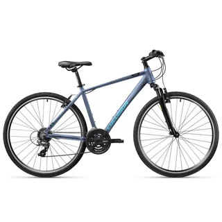 Férfi cross kerékpár Cyclision Zodin 5 MK-II 28", Shimano 21 sebességes váltórendszer, SR SUNTOUR M3010 rugós villa, Chaoyang MAKO SHARK gumiabroncsok - Azúr Acél