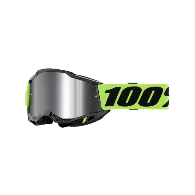 Gyerek motocross szemüveg 100% Accuri 2 Junior Mirror, széles látószög, izzadságelnyelő arcszivacs, mikroszálas tasak - piros, piros plexi
