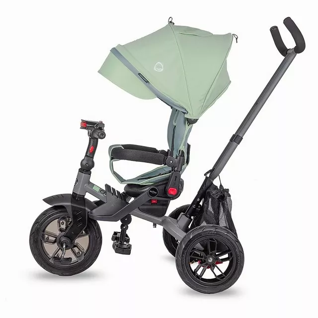 Gyerek tricikli toló rúddal Coccolle Pianti, EVA kerekek, forgatható ülés, fém váz, 2 féle lábtartó, biztonságos fékrendszer - Valódi Kék