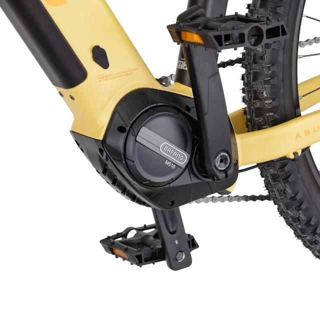 Női elektromos hegyikerékpár inSPORTline ISL Asuki EVO 835 Wh 27,5" 2026-os modell,  Bafang motor, 180 km hatótávolság, hidraulikus tárcsafékek - Napsugár Sárga