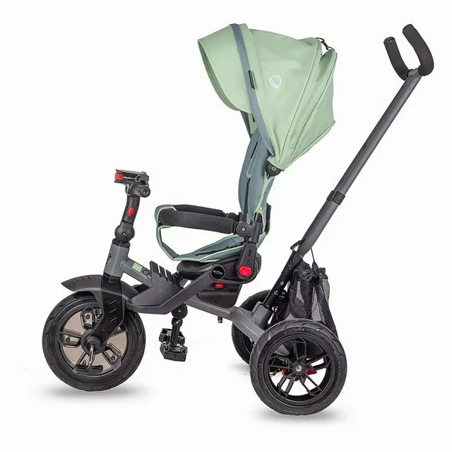 Gyerek tricikli toló rúddal Coccolle Pianti, EVA kerekek, forgatható ülés, fém váz, 2 féle lábtartó, biztonságos fékrendszer - Valódi Kék