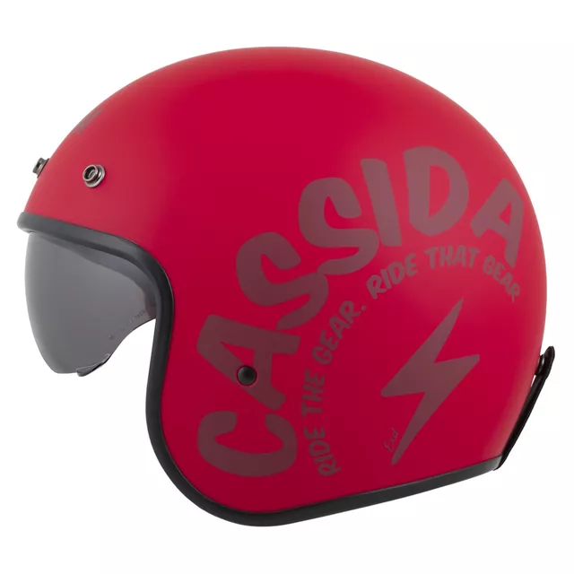 Motoros bukósisak Cassida Oxygen Gear 2.0 matt piros/sötétpiros, exkluzív grafika, teljesen kivehető és mosható bélés, polikarbonát héj, napellenző