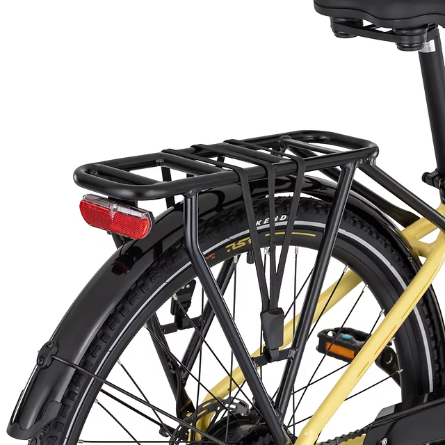 Városi elektromos kerékpár inSPORTline ISL Eclion 648 Wh 28" - 2026, 150 km-es hatótávolság, első és hátsó lámpák, Bafang H405 hátsó motor - Napsugár Sárga