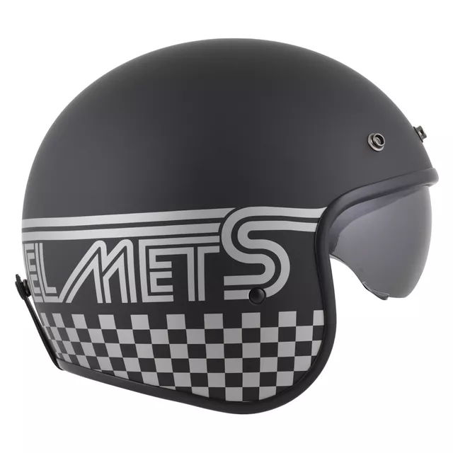 Motoros sisak Cassida Oxygen Rondo 2.0 matt fekete/ezüst, polikarbonát héj, EPS polisztirol belső mag, napellenző, gumiborítású héj