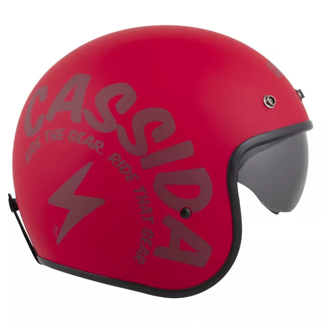 Motoros bukósisak Cassida Oxygen Gear 2.0 matt piros/sötétpiros, exkluzív grafika, teljesen kivehető és mosható bélés, polikarbonát héj, napellenző