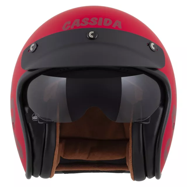 Motoros bukósisak Cassida Oxygen Gear 2.0 matt piros/sötétpiros, exkluzív grafika, teljesen kivehető és mosható bélés, polikarbonát héj, napellenző