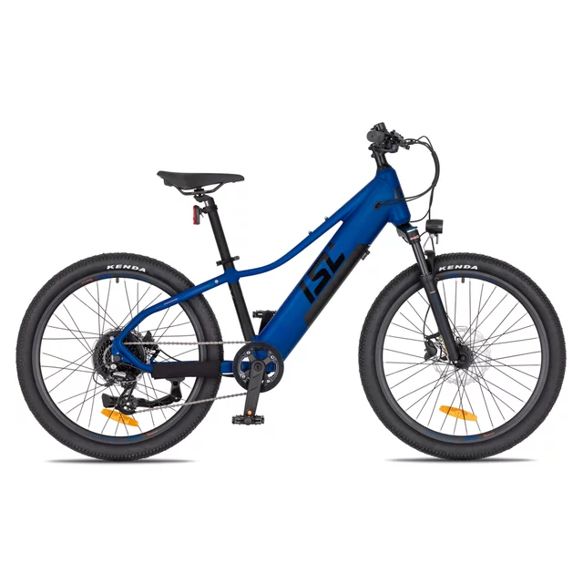 Elektromos gyermek kerékpár inSPORTline ISL Savager 360 Wh 24" - 2026, 24"-os Kenda gumik, Bafang motor,  SR Suntour XCM első teleszkópos villa - Versenyző Kék - Versenyző Kék