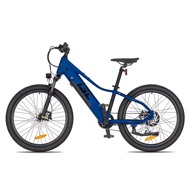 Elektromos gyermek kerékpár inSPORTline ISL Savager 360 Wh 24" - 2026, 24"-os Kenda gumik, Bafang motor,  SR Suntour XCM első teleszkópos villa - Versenyző Kék