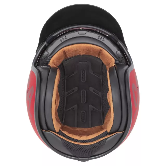 Motoros bukósisak Cassida Oxygen Gear 2.0 matt piros/sötétpiros, exkluzív grafika, teljesen kivehető és mosható bélés, polikarbonát héj, napellenző