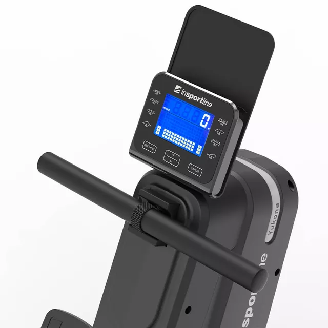 Evezőgép inSPORTline Yukona, mágnesfékes, állitható, elektromos, mágnesfékes, 16 terhelési szint, max 110kg, max 185cm, pulzus, HRC, súly 20kg