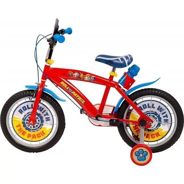 Gyermek kerékpár Toimsa Paw Patrol Boy 16", egyensúlyozó kerekek, palack tartó, első féknyereg és a hátsó dobfék, 5 éves vagy annál idősebb gyermekek