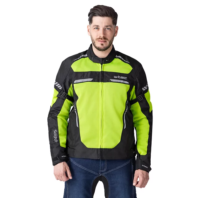 Nyári motoros kabát  W-TEC Saigair - Fluo Sárga-Szürke