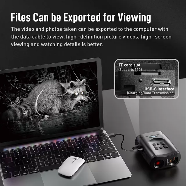 Éjjellátó távcső Apexel NV009, 3"-os LCD-kijelző, micro SD memóriakártya-támogatás,  infravörös megvilágítás